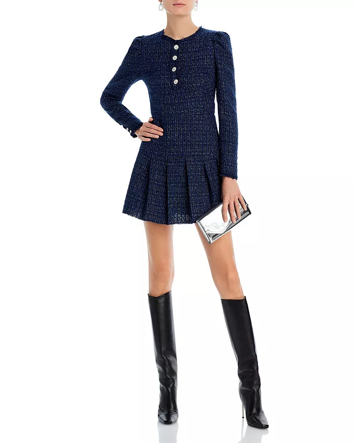 Tweed Pleated Mini Dress - 100% Exclusive | Bloomingdale's (US)