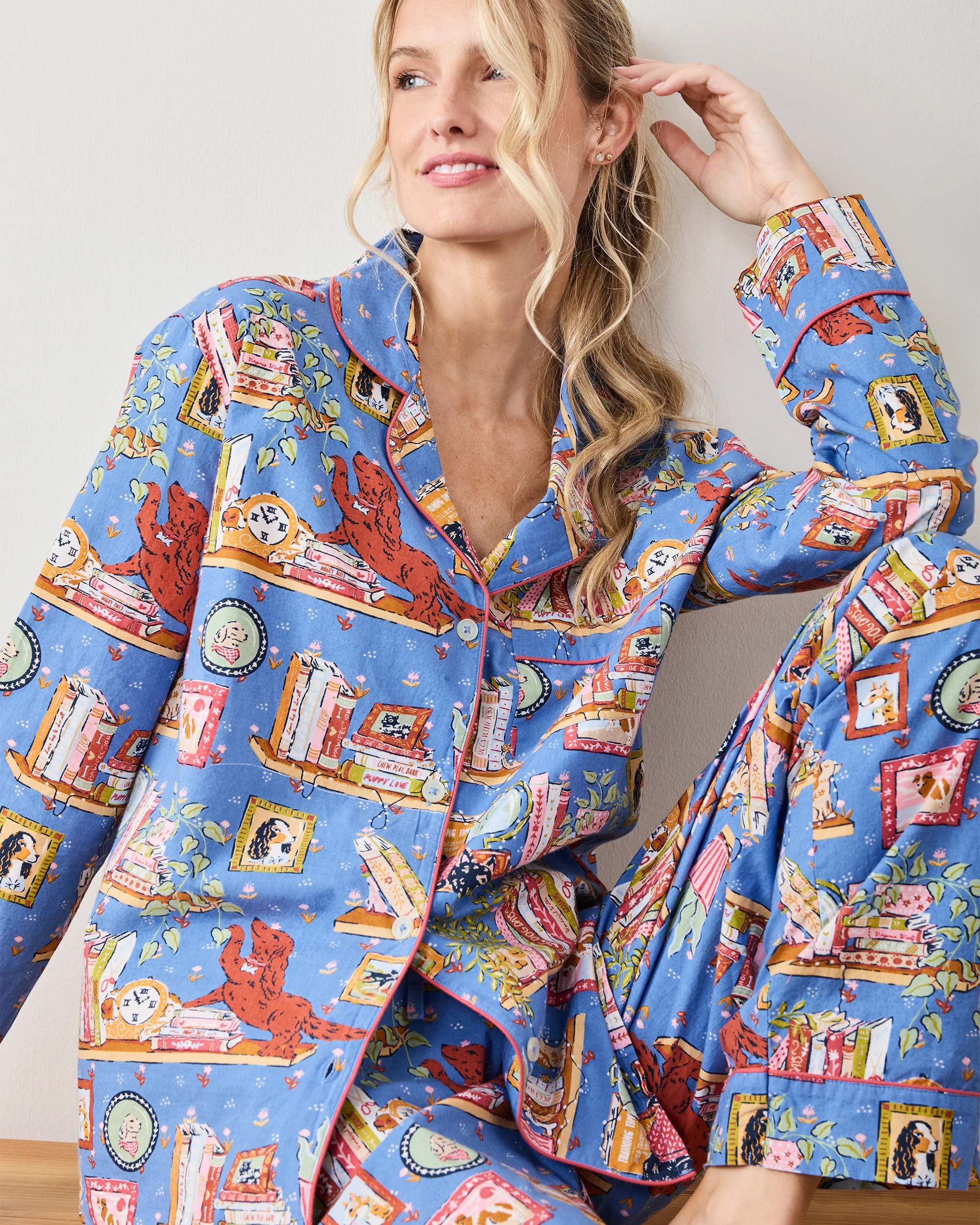 Unleashed Stories - Long PJ Set - Bookkeeper Blue - Printfresh | Printfresh