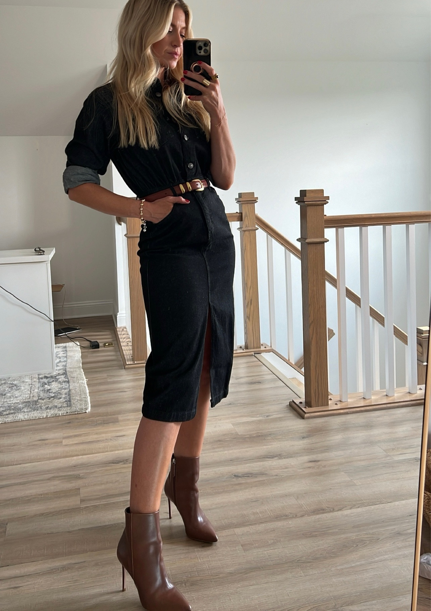 Black denim dress + booties! 
Dress: wearing size small. Runs TTS
Boots: run TTSS

#LTKStyleTip #LTKBeauty #LTKSeasonal