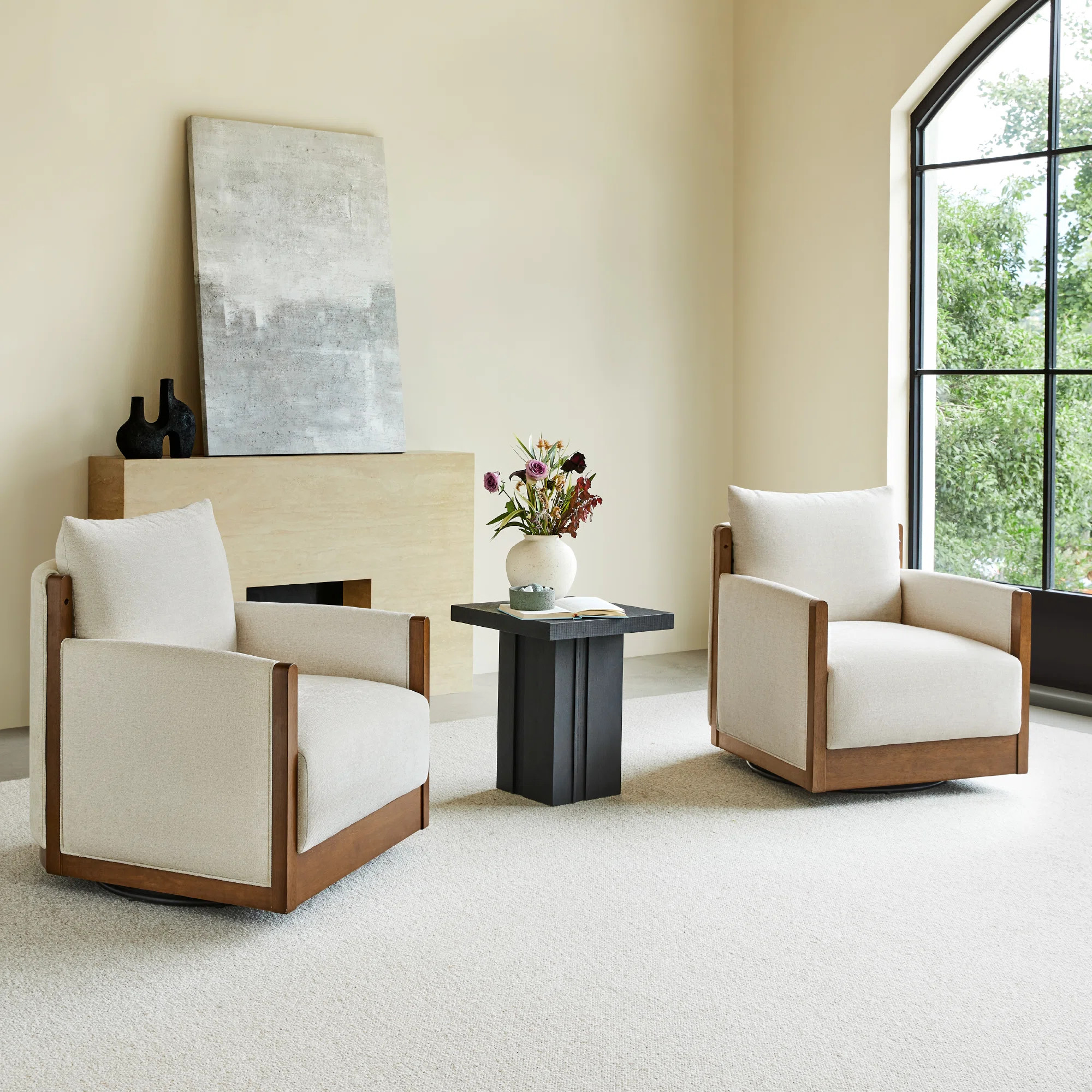 Zenda Upholstered Swivel Accent Chair | Wayfair North America