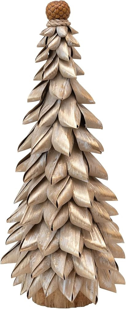 Creative Co-Op Buri Leaf Loop Pod Topper, Natural Decorative Tree, Gold | Amazon (US)