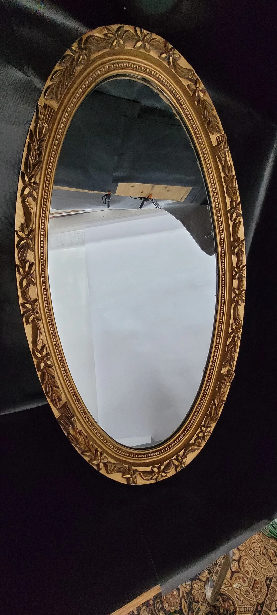 Vintage Gold Ornate Oval Wall Mirror Hollywood Regency or Neoclassical Style - Etsy | Etsy (US)