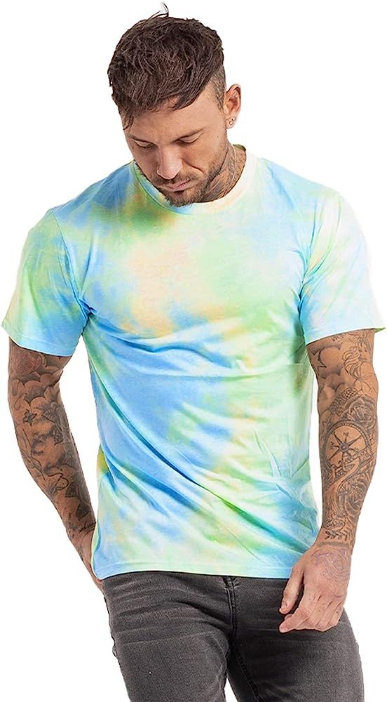 Tie Dye Shirts,Summer Colorful Short-Sleeve Crewneck Mens Tee Shirts | Amazon (US)