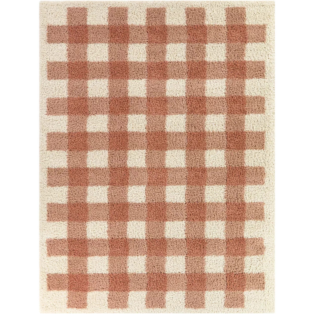 Balta Rugs 5'3"x7' Plaid Plush Shag Area Rug Pink | Target