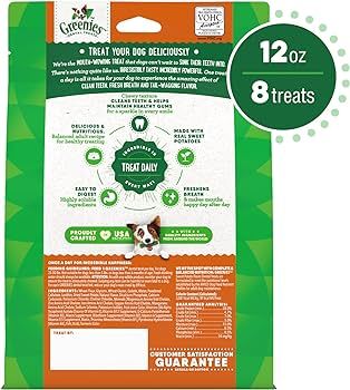GREENIES Large Natural Dog Dental Treats, Sweet Potato Flavor, 12 oz. Pack (8 Treats) | Amazon (US)