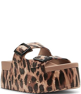 Steve Madden Kali-J Leopard Studded Platform Slide Sandals - 8 | Dillard's