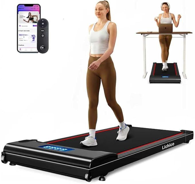 Lichico NeoSilent Walking Pad Treadmill Under Desk for Home with BLDC Core and Extra-Large Belt, ... | Amazon (US)