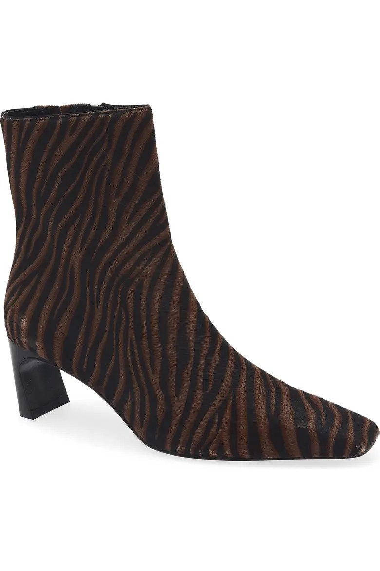rag & bone Kai Genuine Calf Hair Ankle Boot in Coffee Zebra Calf Hair at Nordstrom, Size 38 | Nordstrom