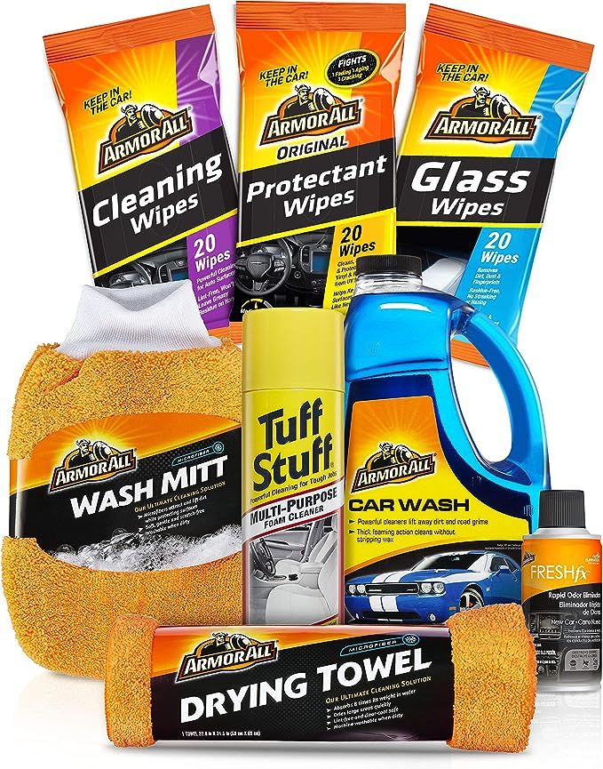 Armor All Car Wash and Cleaner Kit (8 Items) - Includes Interior Cleaning Wipes, Concentrate, Air... | Amazon (US)