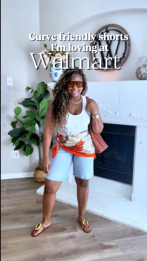 Short mid thigh and long Bermuda style shorts, I am loving @walmart