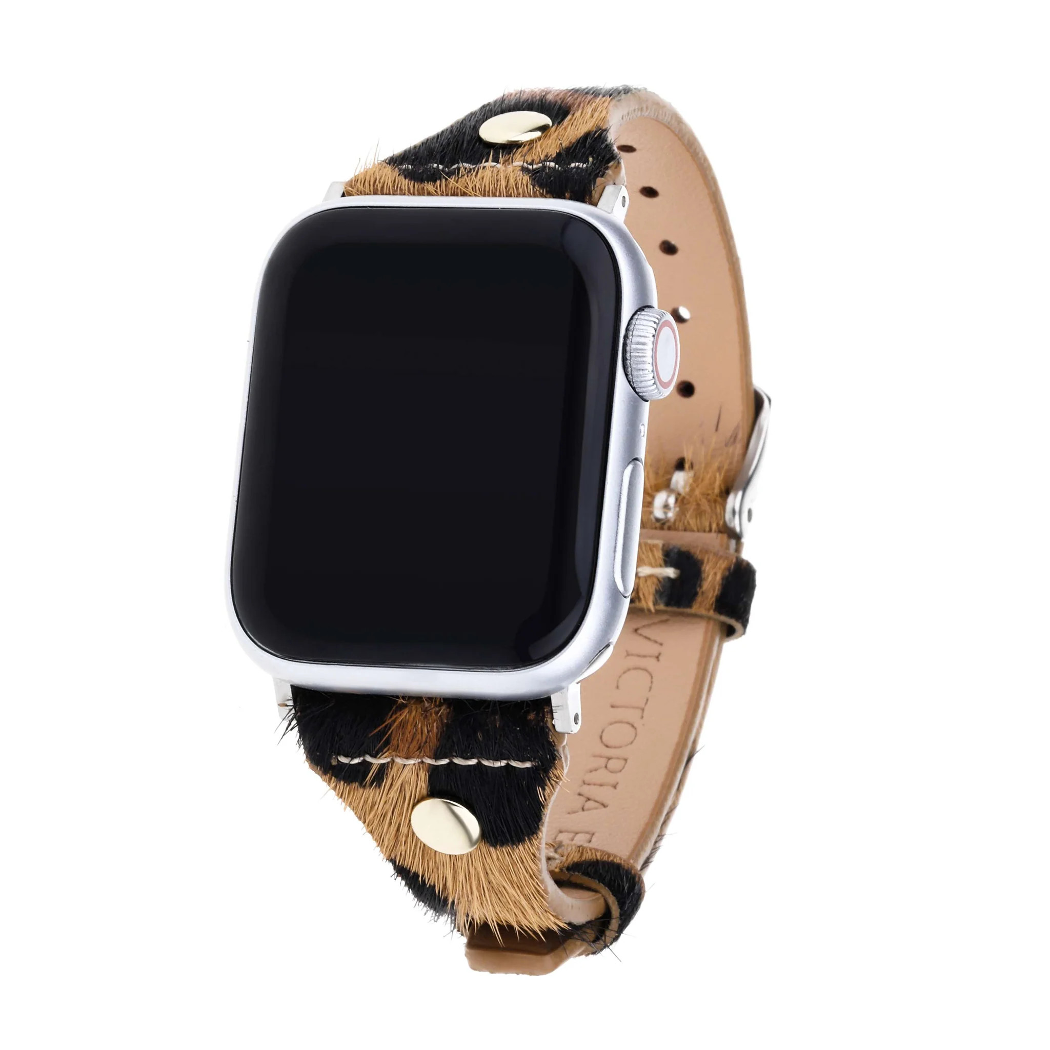 Leopard on Silver Apple Watch Strap | Victoria Emerson