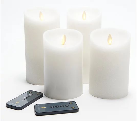 Luminara Flameless 5"&7" Smooth and Glitter 4-Pack Candle Set - QVC.com | QVC