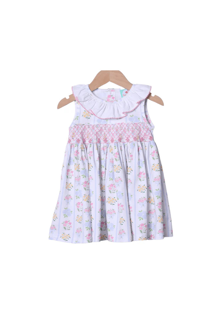 Smocked Heirloom Spring Floral Dress | The Smocked Flamingo