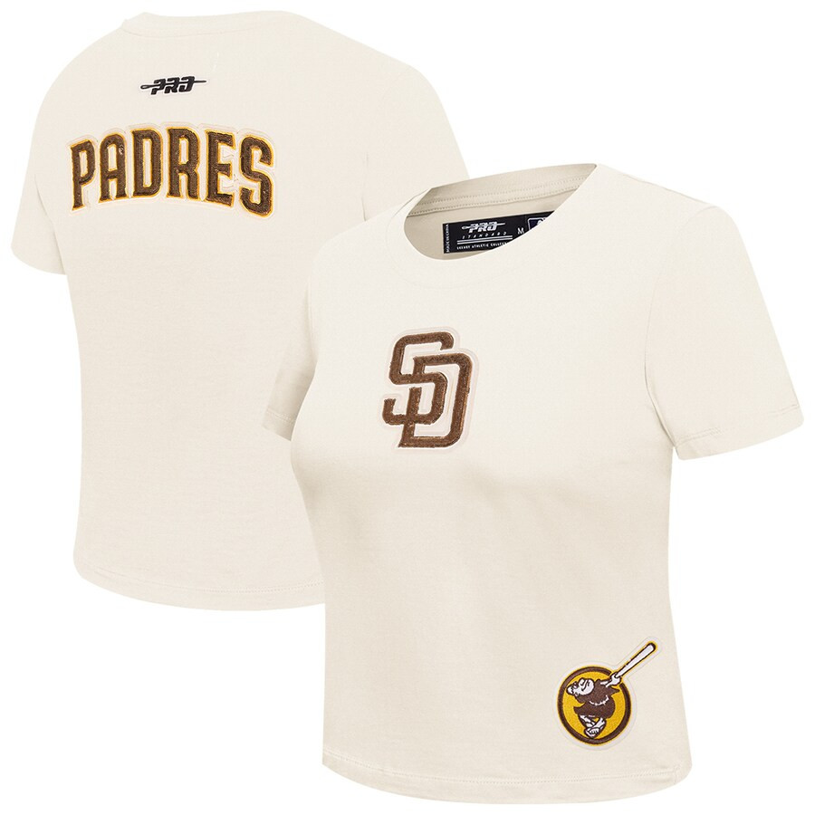 San Diego Padres Pro Standard Women's Game Day Classics Baby Doll Cropped T-Shirt - Cream | Fanatics