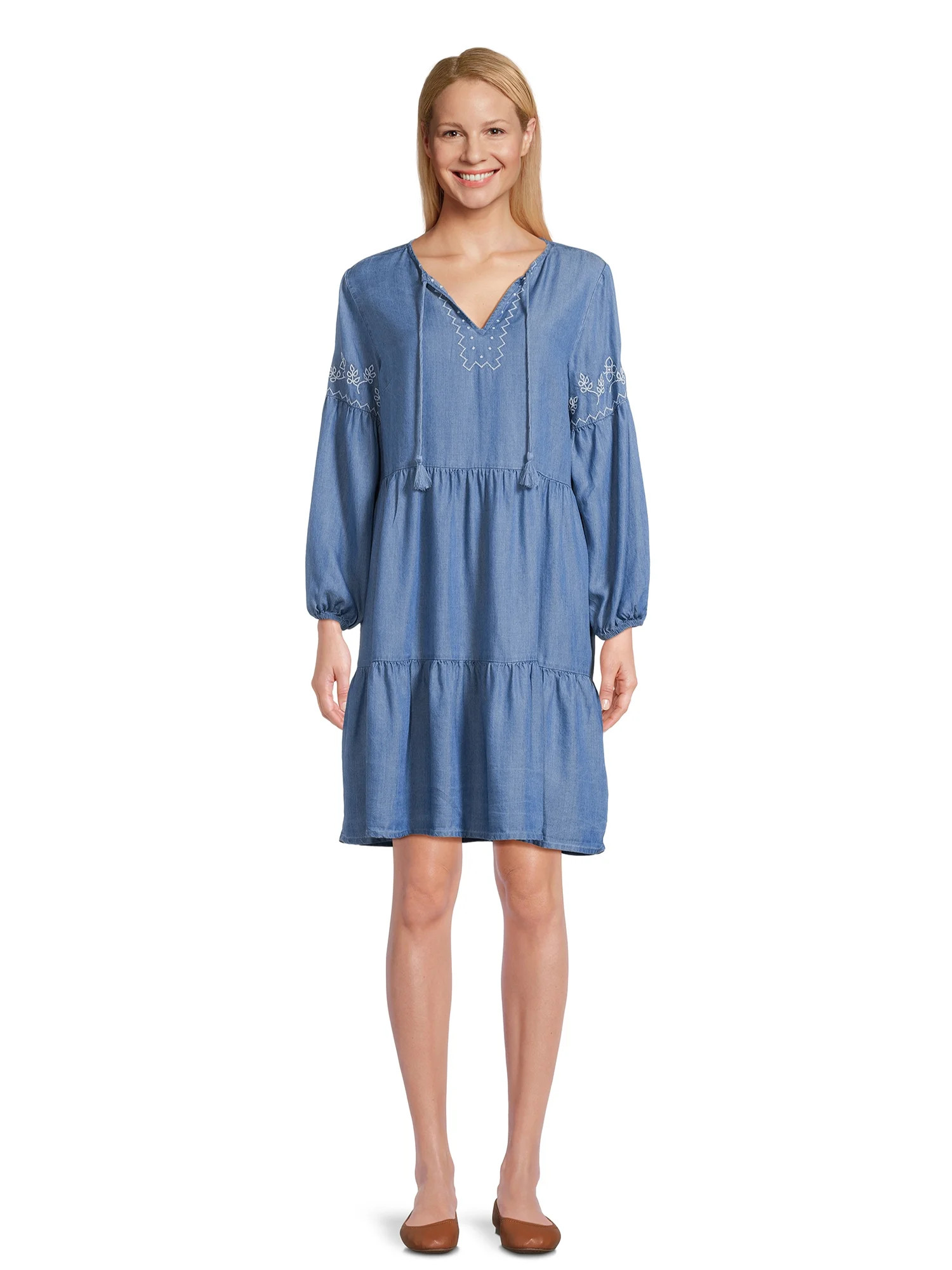 beachlunchlounge Women's Tiered Dress with Tassels | Walmart (US)