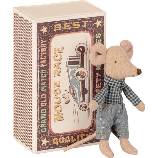 Winter Little Brother Mouse in Matchbox (Tan) - Kids Toys | Maileg from Maisonette | Maisonette