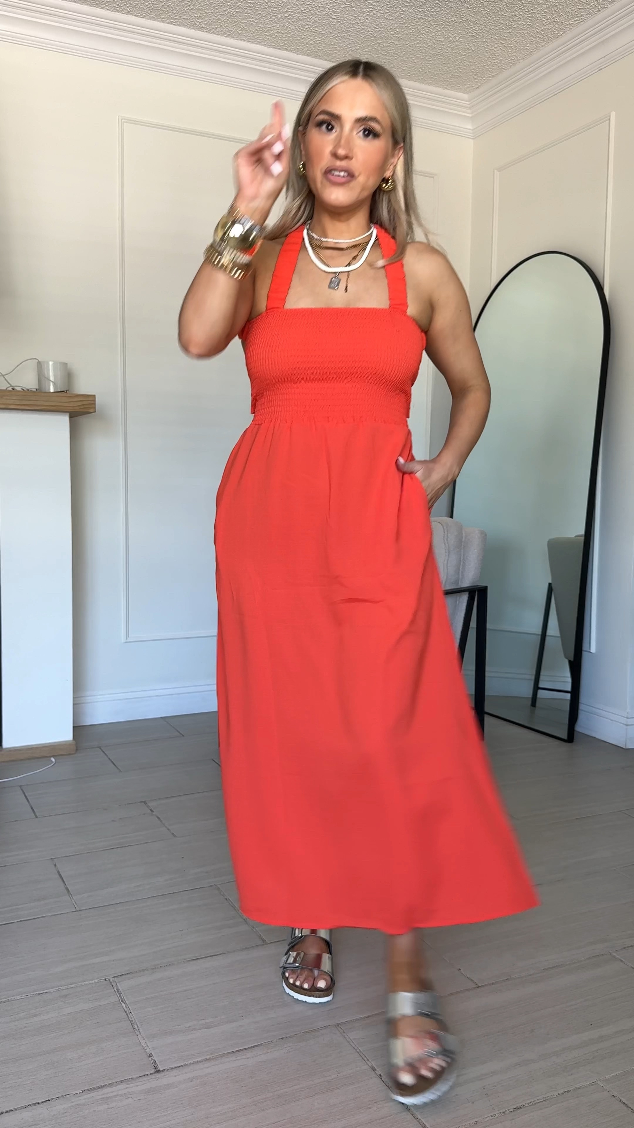 Square neck, easy and adorable summer dress 🥰

✔️ wearing a size small and the color orange (it's much more vibrant than the color online).
✔️ you could definitely size down
✔️ I linked my all-time favorite adhesive brawl that works really well with larger chested girlies as well
✔️ I'm wearing the original Birkenstocks, but I linked very affordable Amazon dupes

✔️ I linked my all-time favorite flexible hold shape wear shorts. 
✔️ I love to layer my necklaces and bracelets, so I linked everything that I am wearing! 

#LTKU #LTKStyleTip #LTKFindsUnder50