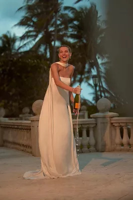 Jenny Yoo Celeste Strapless Satin Sheath Wedding Gown | Anthropologie (US)