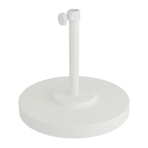 California Umbrella 50 lbs. Round Concrete Weighted Powdercoated Steel Umbrella Base, White Frame | Amazon (US)