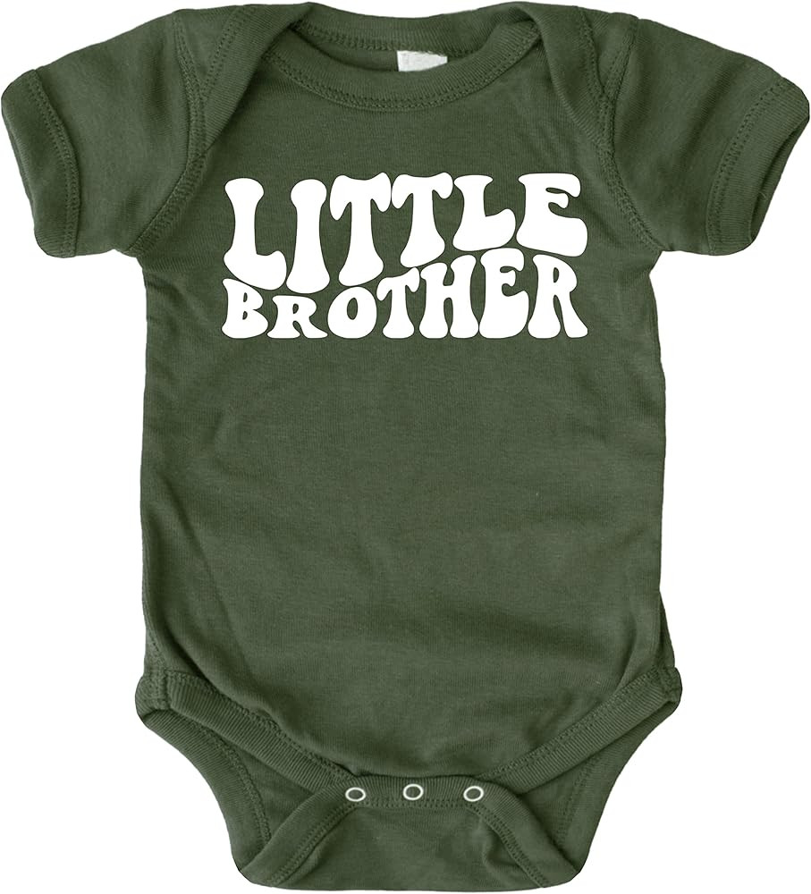 Olive Loves Apple Little Brother Groovy Wavy Bodysuits Sibling Matching Famiy Fun Outfits | Amazon (US)
