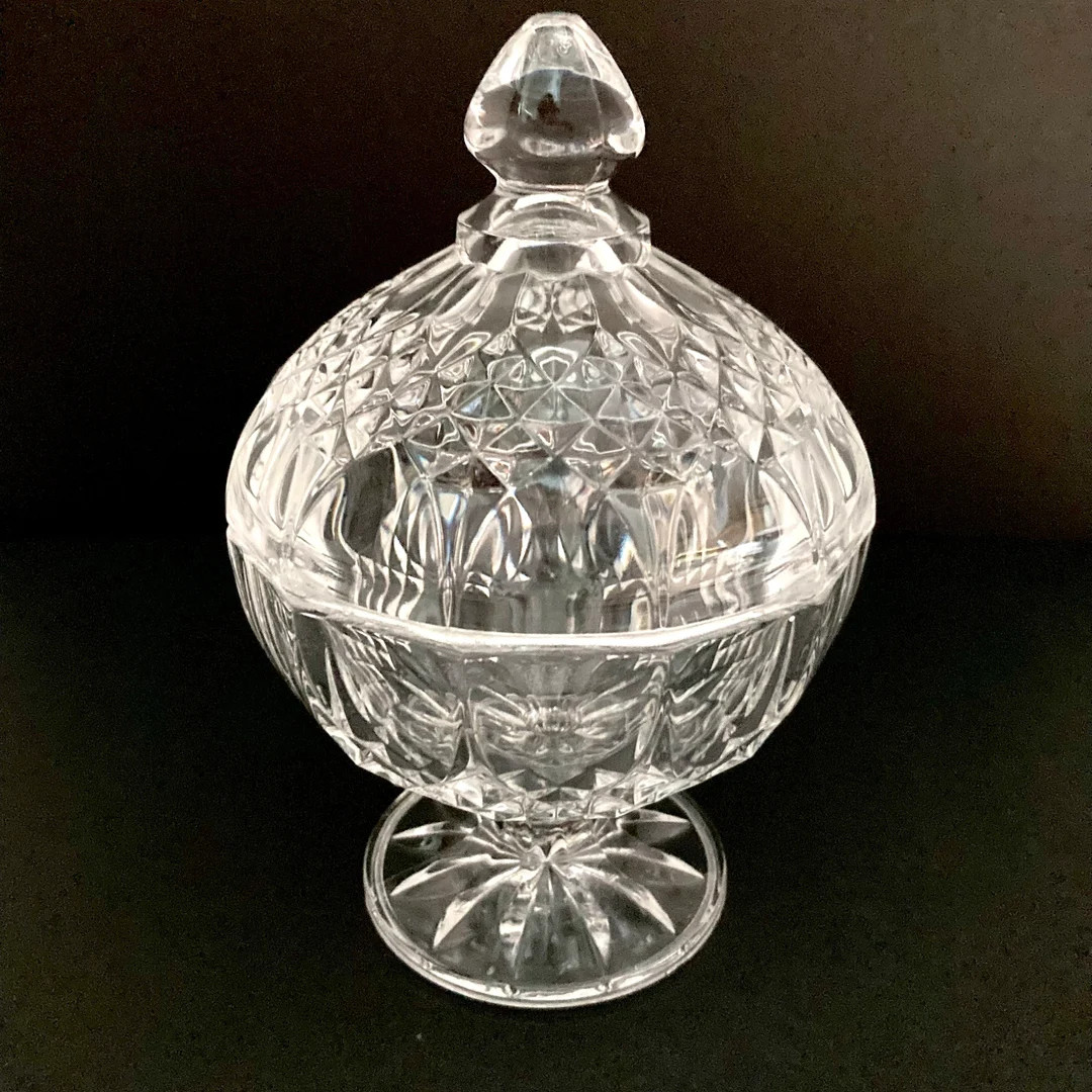 Vintage Vtg Longchamp France Cristal D’ Arques Lead Crystal Clear Glass Lidded Covered Candy Di... | Etsy (US)