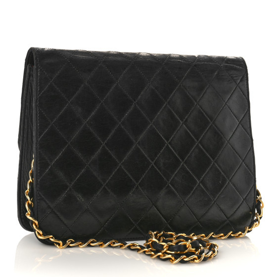 Lambskin Quilted Small Single Flap Bag Black | FASHIONPHILE (US)