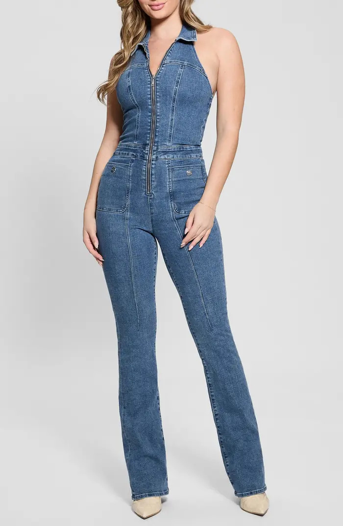 Mia Denim Halter Jumpsuit | Nordstrom