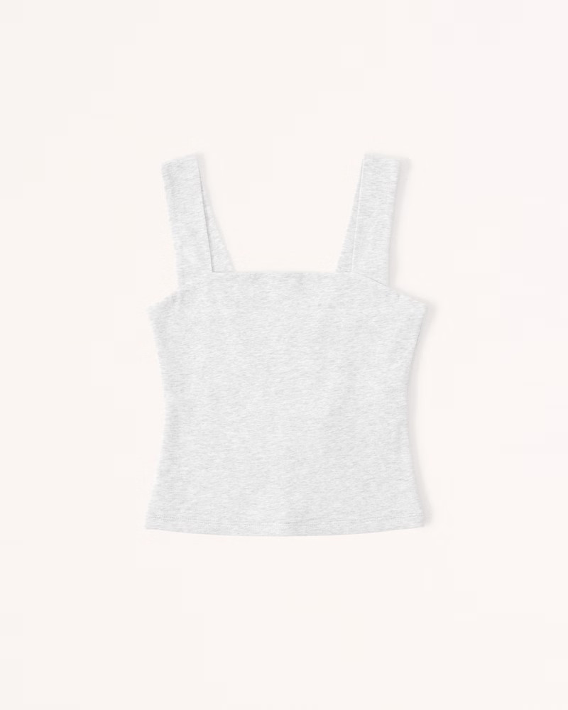 Cotton Seamless Fabric Squareneck Tank | Abercrombie & Fitch (US)