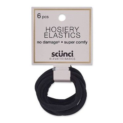 scunci Hosiery Ponytailer Hair Elastics - 6ct | Target