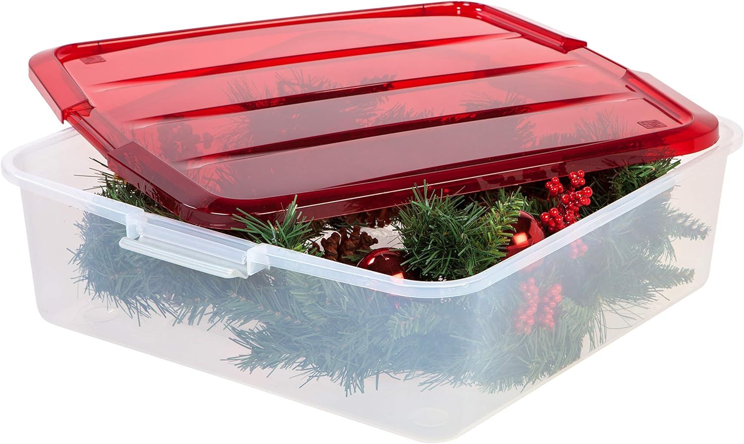 IRIS USA, Inc. BCB-SQ Wreath Storage Box, 3 Pack, Red | Amazon (US)