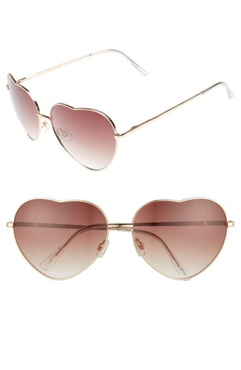 Women's Circus By Sam Edelman 60Mm Metal Heart Sunglasses - Gold | Nordstrom