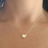 Heart Necklace, 14K Solid Yellow Gold Heart Necklace, 14K Yellow Gold Dainty Floating Heart Necklace | Amazon (US)