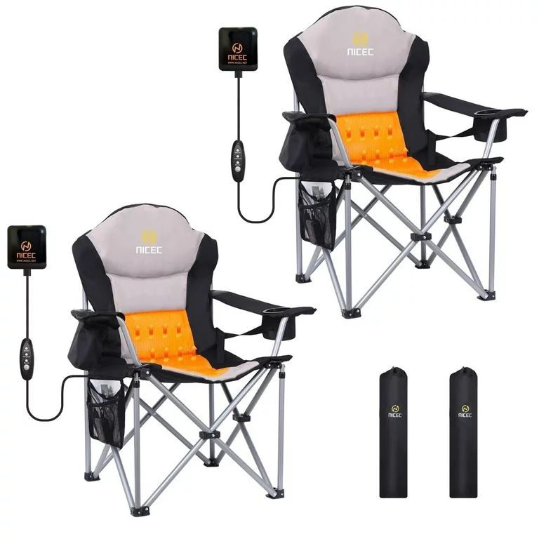 Heated Camping Chair, Heated Chair, Beach Chair, Folding Chair, Extra Wide & Thick Padding, Heavy... | Walmart (US)