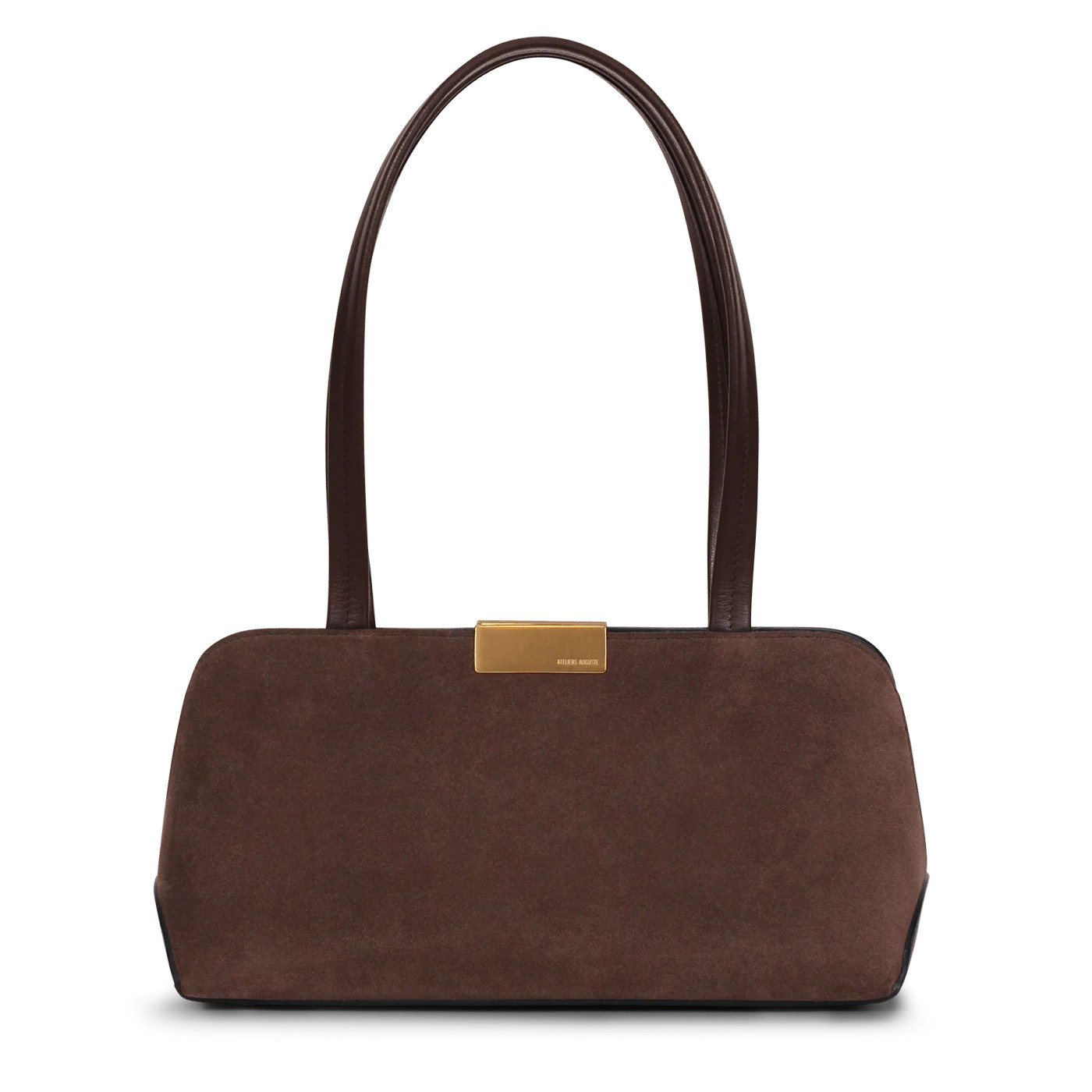 Passy East West Bag - Chocolate Suede Leather | ATELIERS AUGUSTE