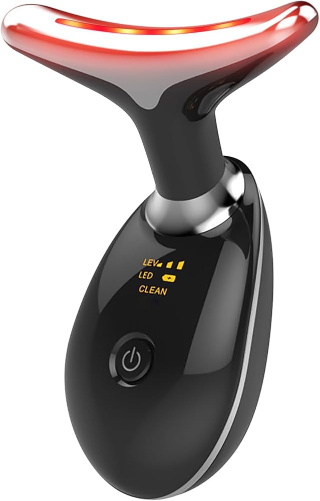 7-in-1 Deplux Face Neck Massager for Skin Care at Home, Facial Massager Glossy Black | Amazon (US)