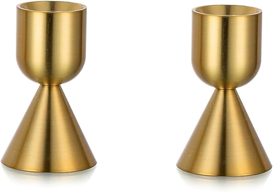 Brass Gold Candlestick Holder,Taper Candle Holders,Candle Stick Holders 2Pcs,Modern Aluminium Tap... | Amazon (US)