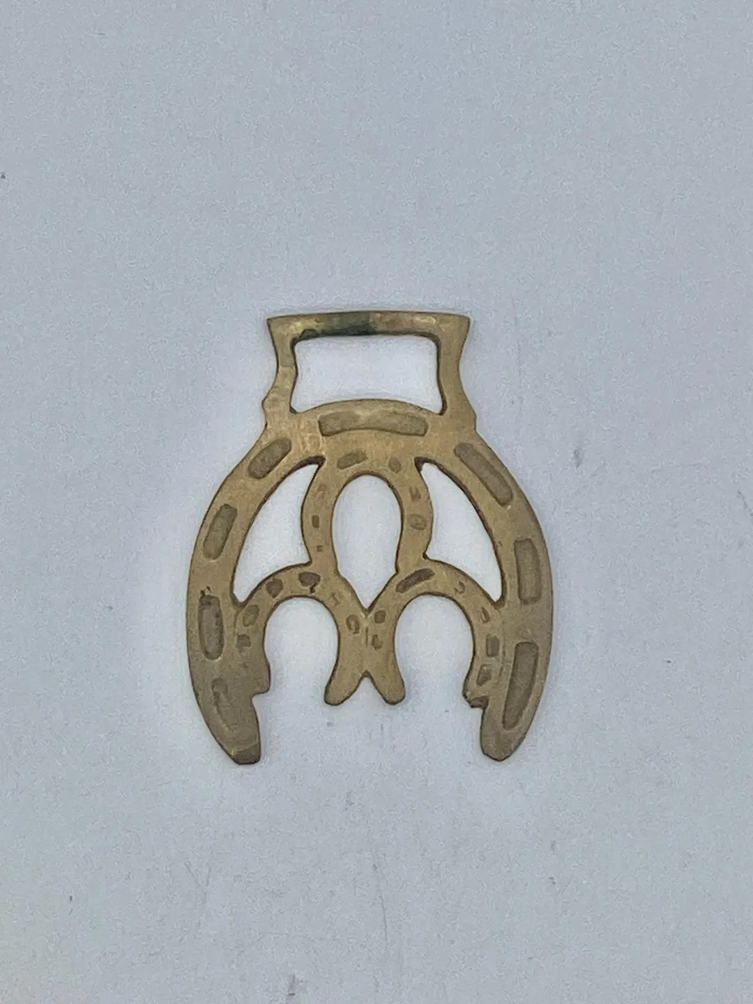 Antique English Horse Brass Pierced Horseshoe Design Equestrian Harness Medallion - Etsy | Etsy (US)