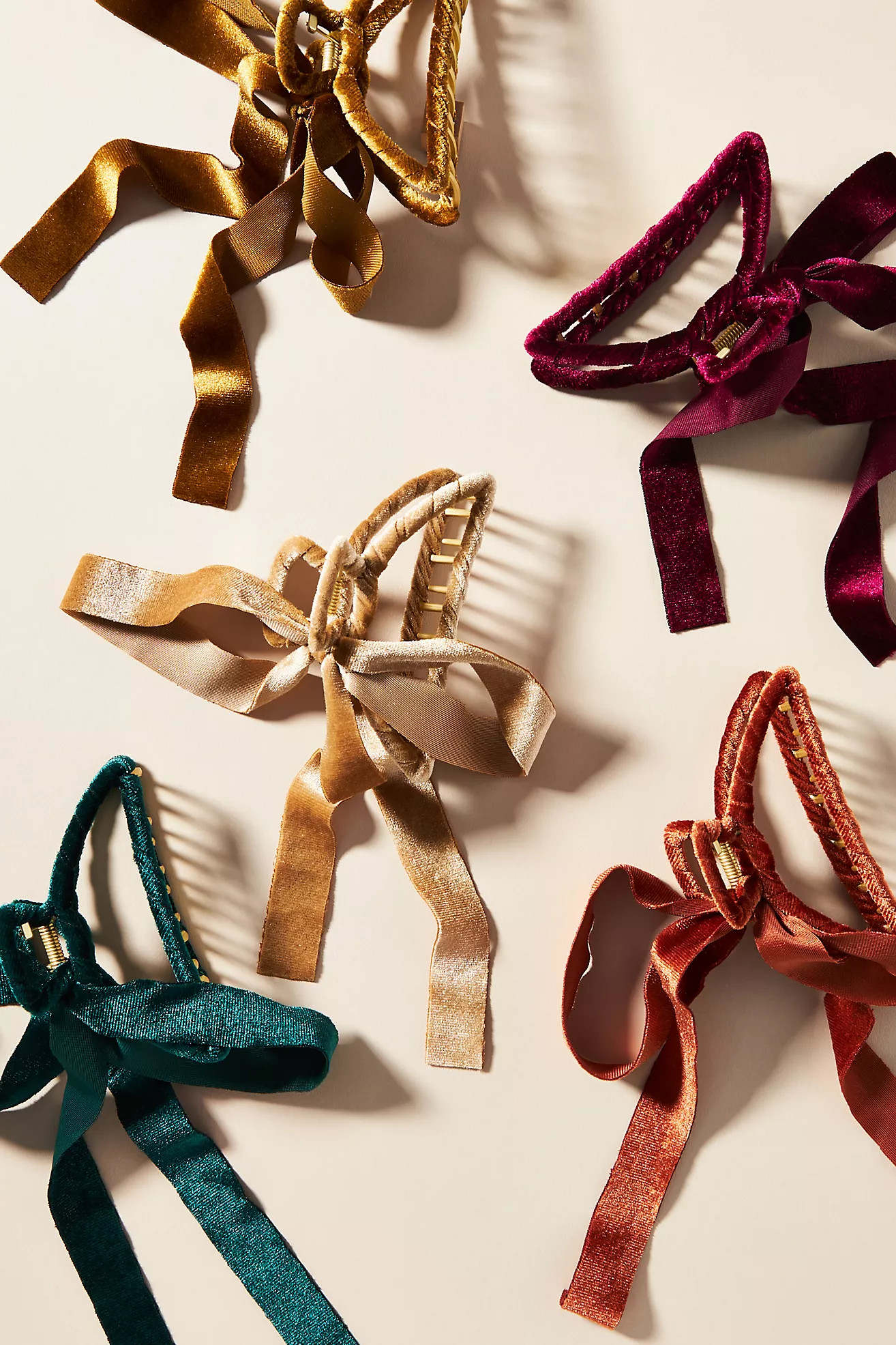 Velvet Bow Ribbon Hair Claw Clip | Anthropologie (US)
