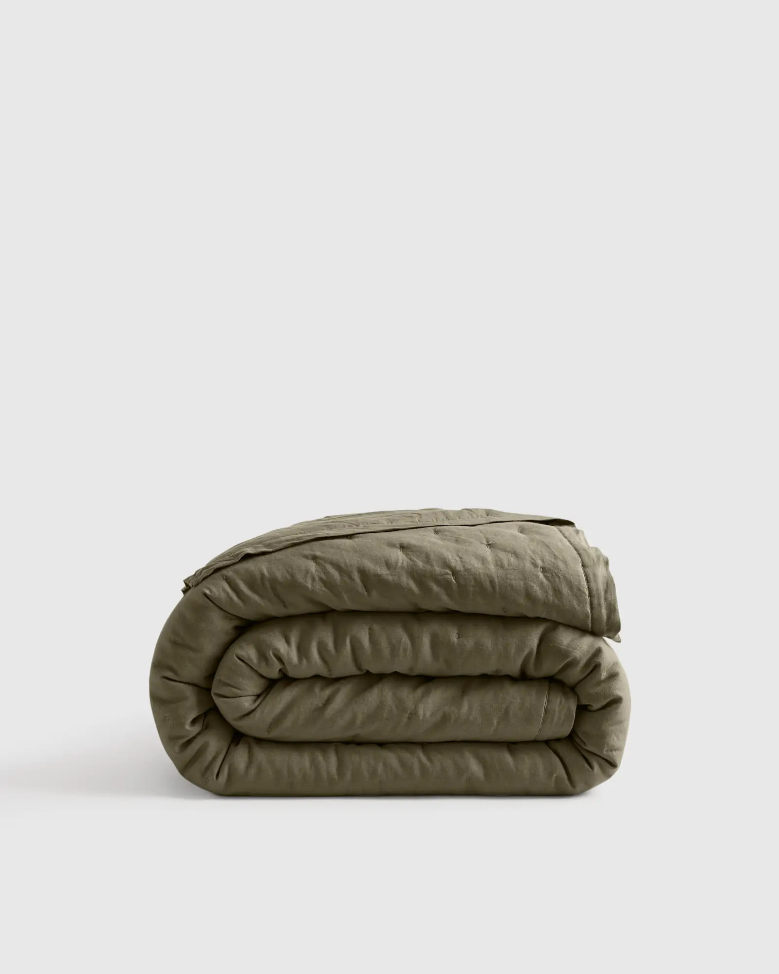 European Linen Dream Quilt in Dusty Olive | Quince