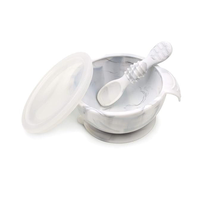 Bumkins Suction Silicone Baby Feeding Set, Bowl, Lid, Spoon, BPA-Free, First Feeding, Baby Led We... | Amazon (US)
