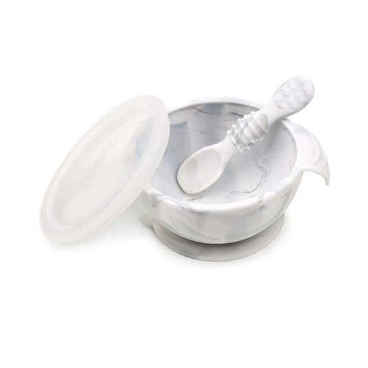 Bumkins Suction Silicone Baby Feeding Set, Bowl, Lid, ...