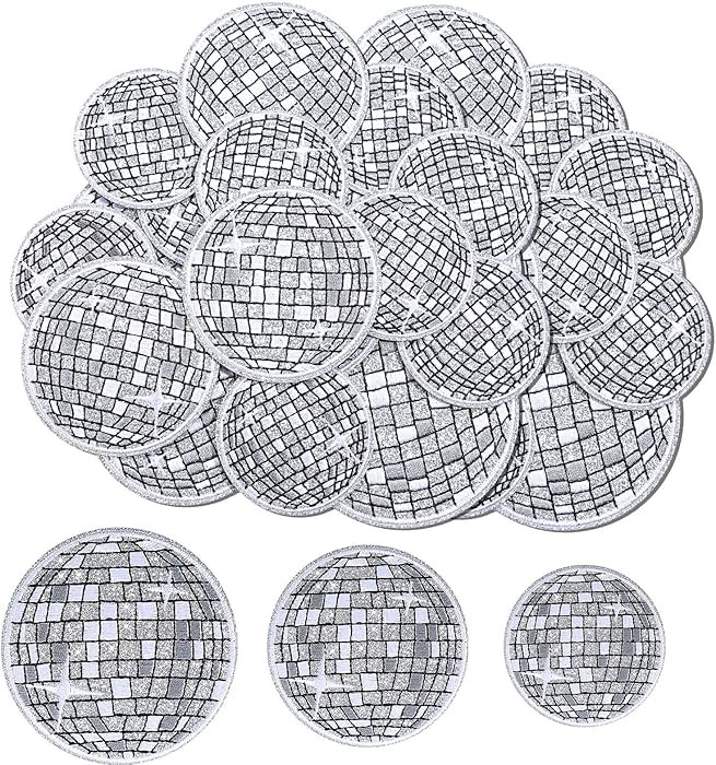 12 Pcs Disco Ball Iron on Patch Embroidered Applique Western Patches Iron on Music Party Bling Ba... | Amazon (US)