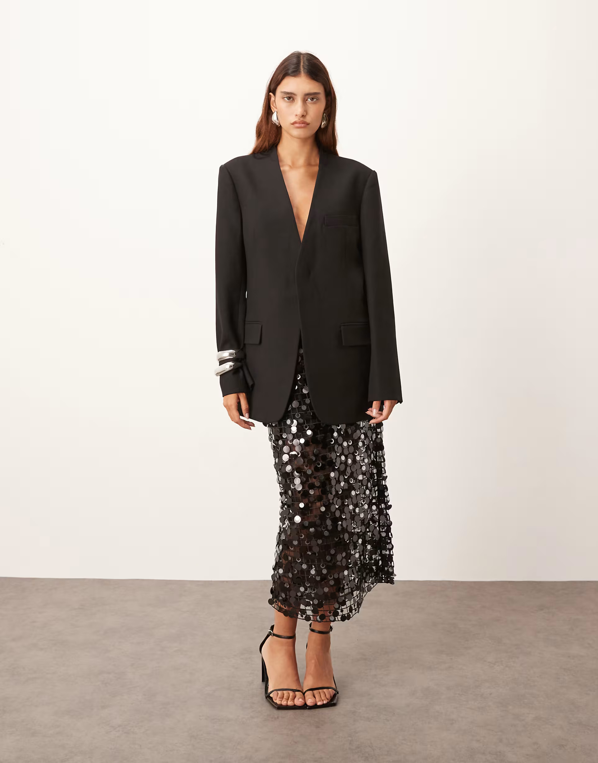 ARRANGE ultimate collarless blazer in black | ASOS (Global)