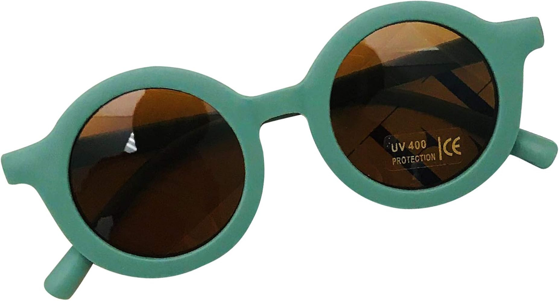 Children's Vintage Round Shaped Sunglasses Retro Solid Color Anti-UV Eye Protection Sunglasses for L | Amazon (US)