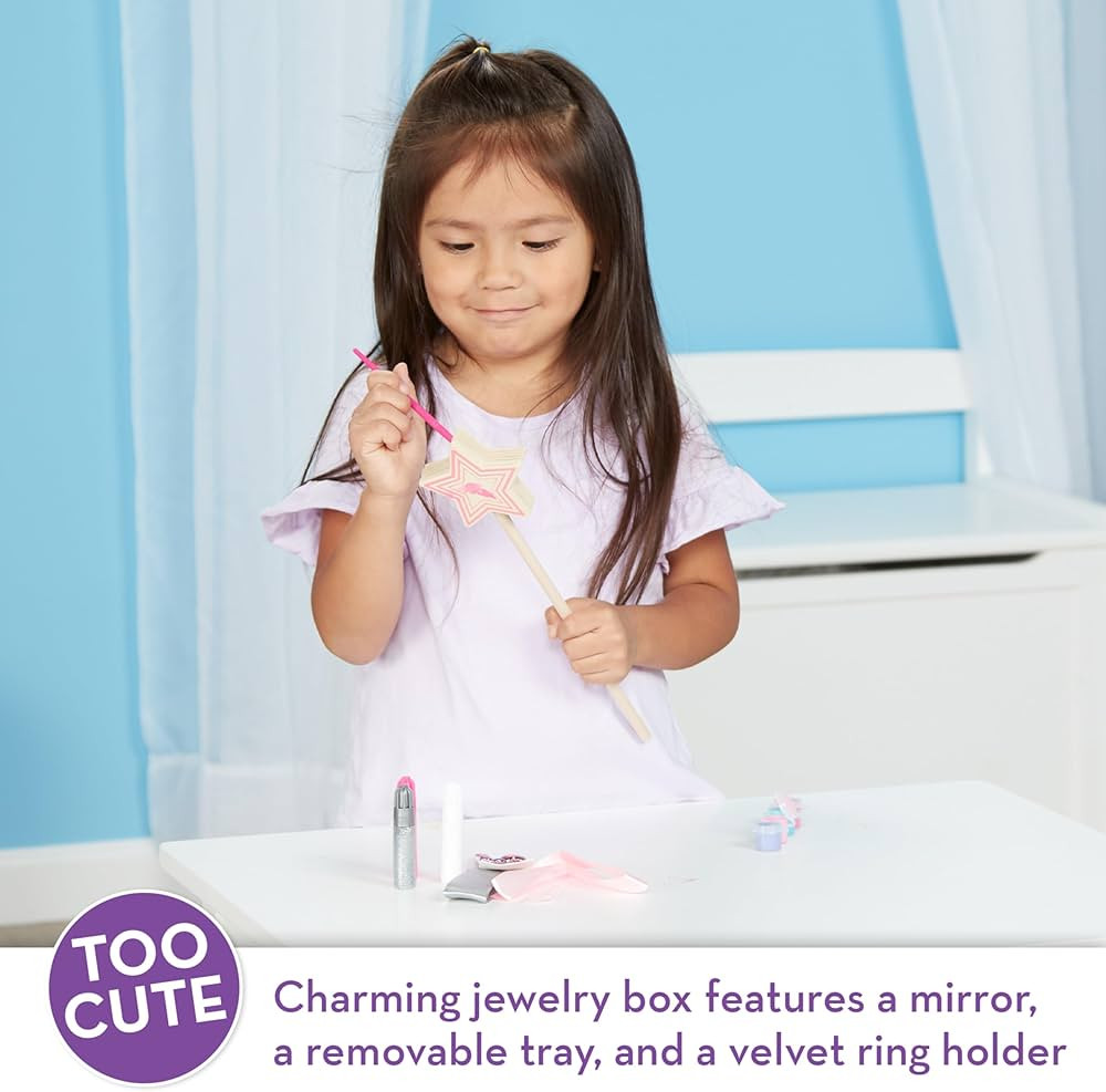 Melissa & Doug Created by Me! Wooden Princess Wand, Arts & Crafts Kit with Paint, Glitter Sticker... | Amazon (US)