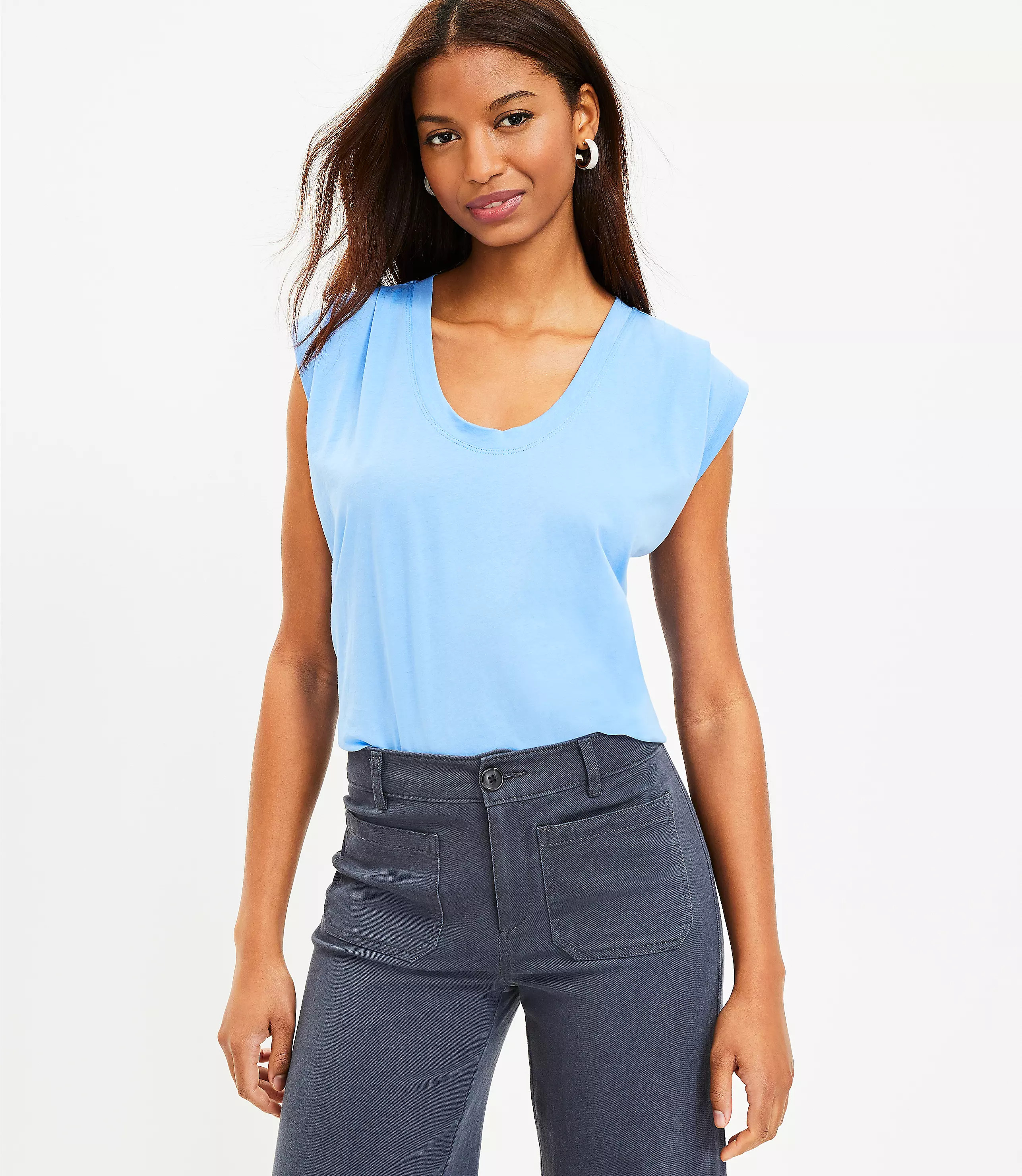 Pleated Muscle Tee | LOFT