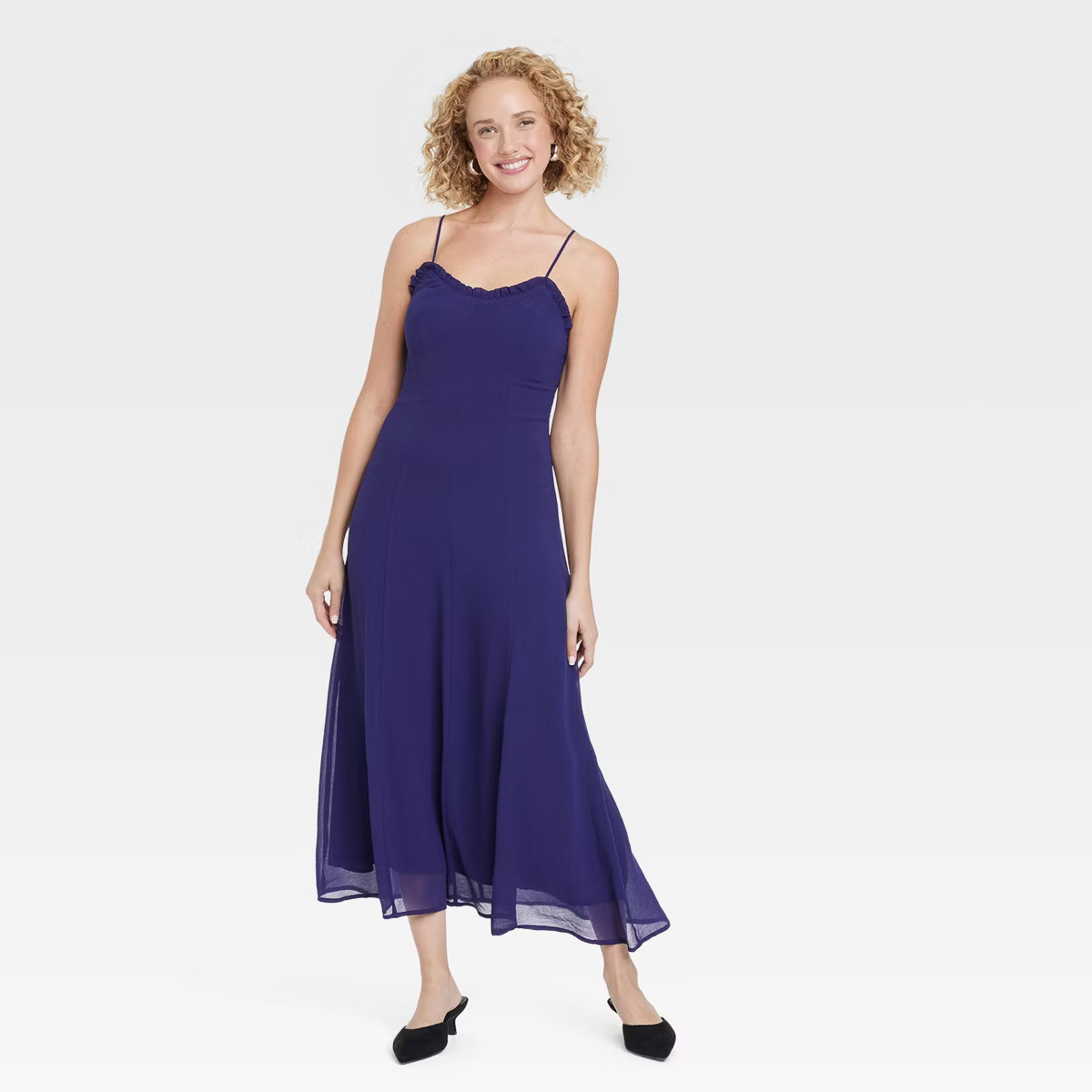Women's Chiffon Ruffle Maxi Dress - A New Day™ | Target
