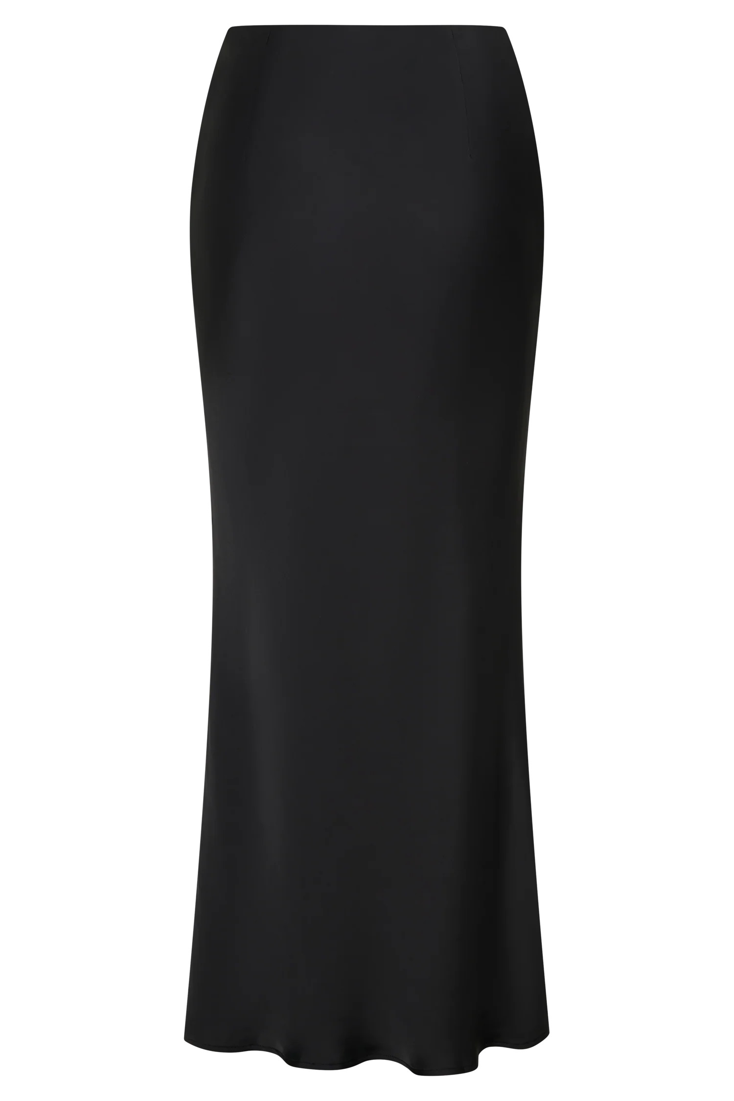 Viviana Satin Maxi Skirt - Black | MESHKI US