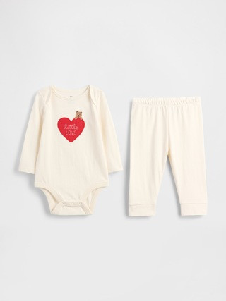 Baby Organic Cotton Bear Heart Bodysuit Outfit Set | Gap (US)