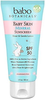 Babo Botanicals Baby Skin Mineral Sunscreen Lotion SPF 50 Broad Spectrum - with 100% Zinc Oxide A... | Amazon (US)